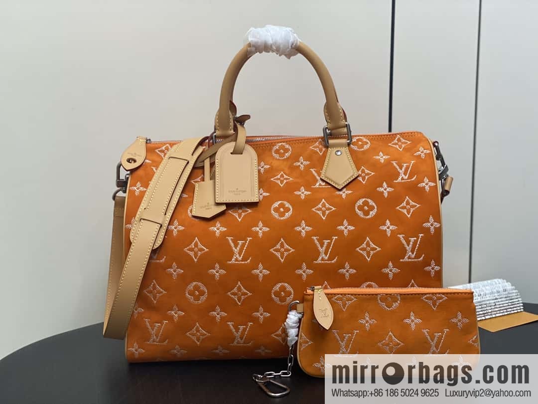 [Boutique‑grade] M24430 matte orange, pillow bag speedy series, this Speedy P9 Bandoulière 40 Monogram Leather handbag