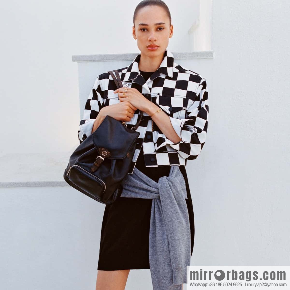 [Boutique‑grade] M12587 black full leather, backpack series, this Montsouris small backpack.