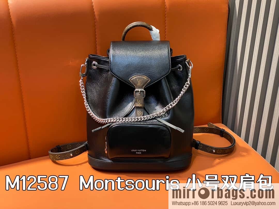 [Boutique‑grade] M12587 black full leather, backpack series, this Montsouris small backpack.