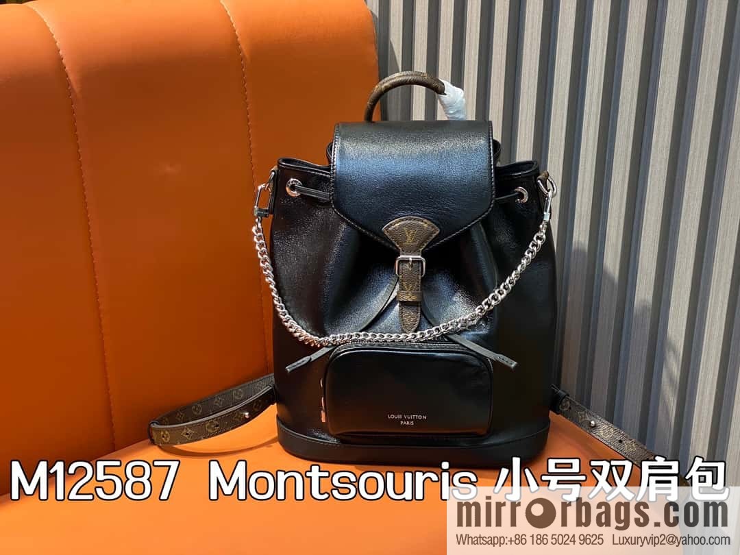 [Boutique‑grade] M12587 black full leather, backpack series, this Montsouris small backpack.