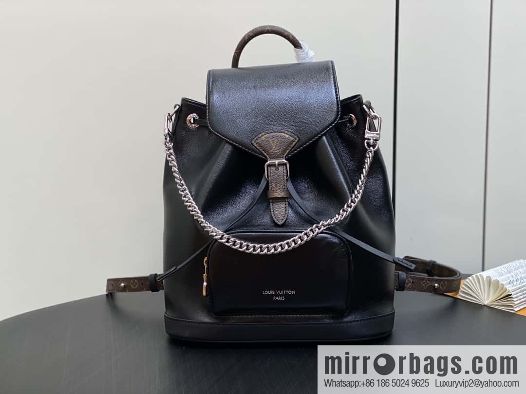[Boutique‑grade] M12587 black full leather, backpack series, this Montsouris small backpack.