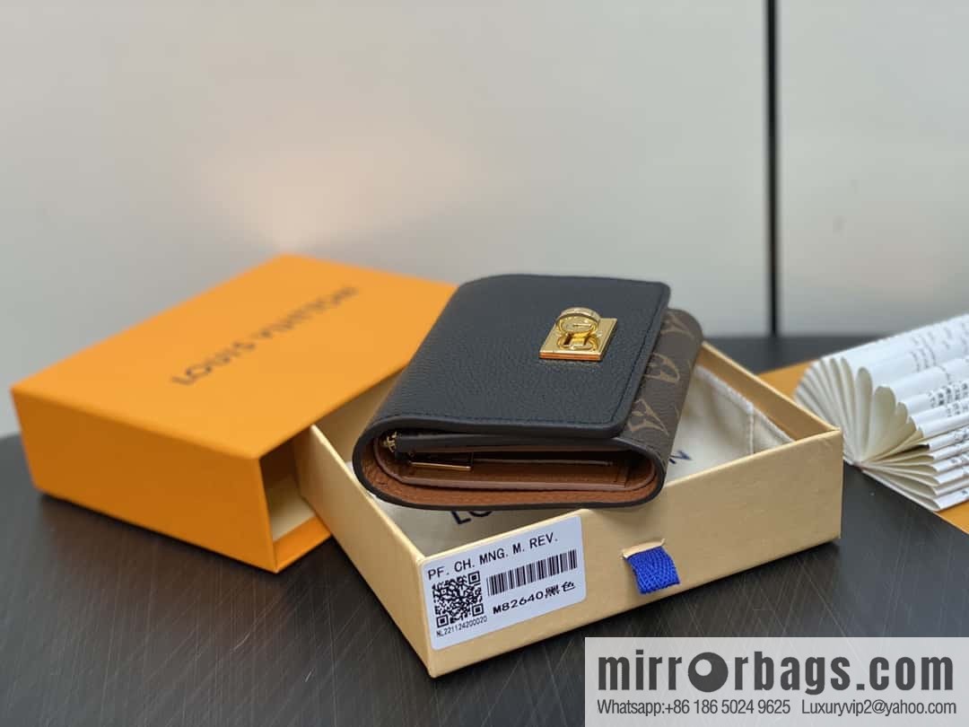 [Boutique‑grade] M82640 black, black three-fold wallet series Victorine wallet