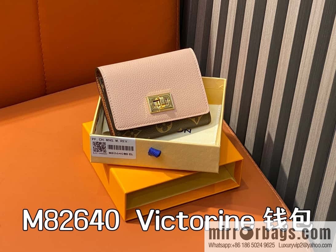 [Boutique‑grade] M82640 pink, three-fold wallet series Victorine wallet