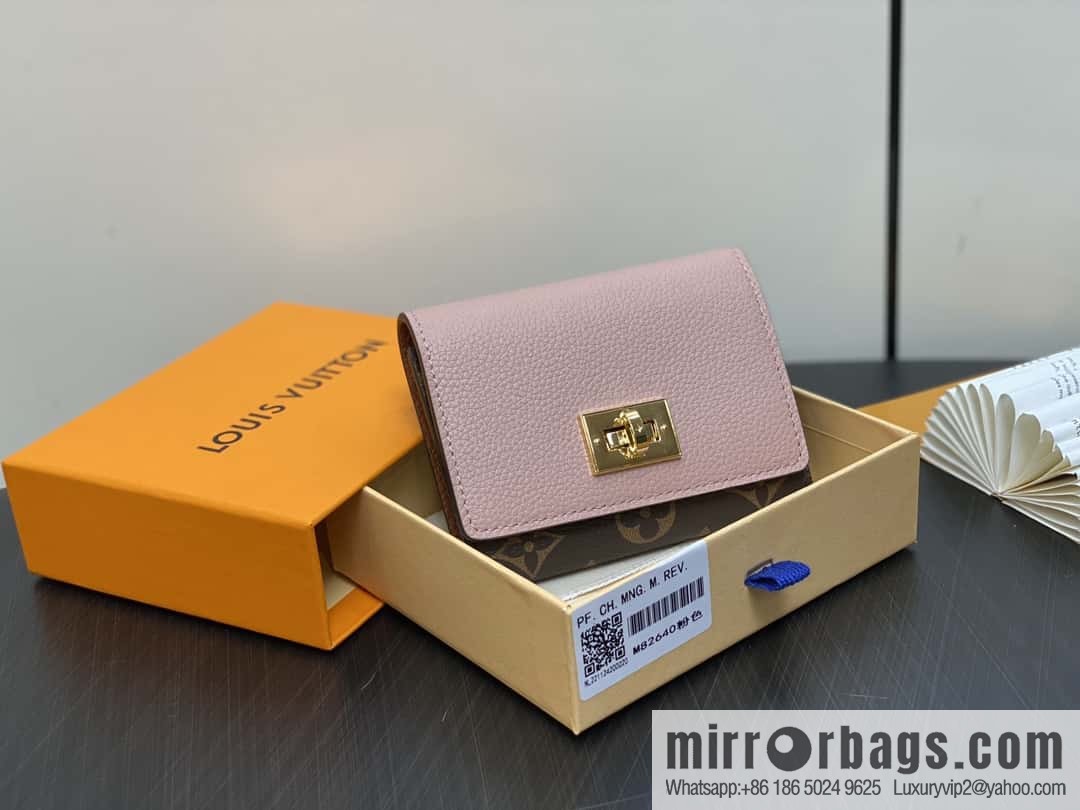 [Boutique‑grade] M82640 pink, three-fold wallet series Victorine wallet