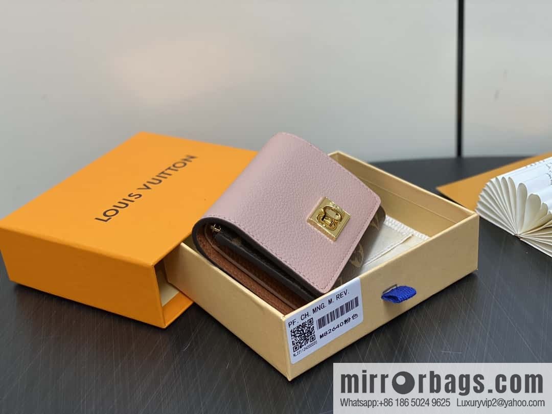 [Boutique‑grade] M82640 pink, three-fold wallet series Victorine wallet