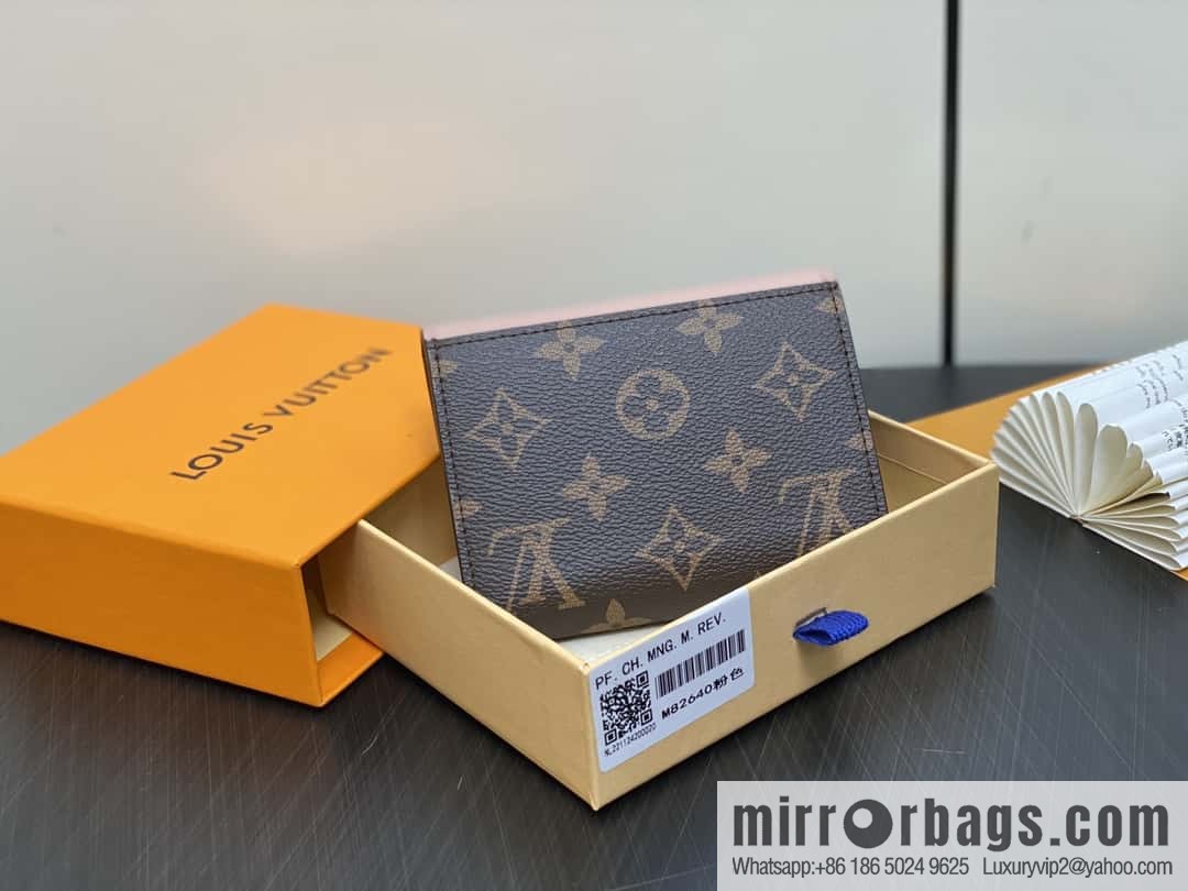 [Boutique‑grade] M82640 pink, three-fold wallet series Victorine wallet