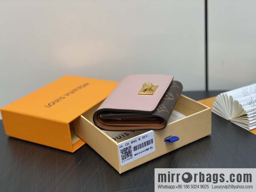 [Boutique‑grade] M82640 pink, three-fold wallet series Victorine wallet