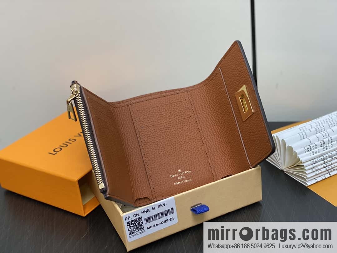 [Boutique‑grade] M82640 pink, three-fold wallet series Victorine wallet