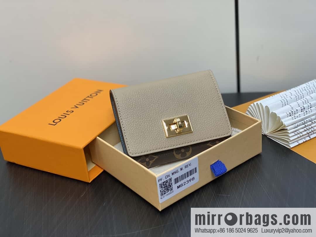 [Boutique‑grade] M82398 khaki, three-fold wallet series Victorine wallet