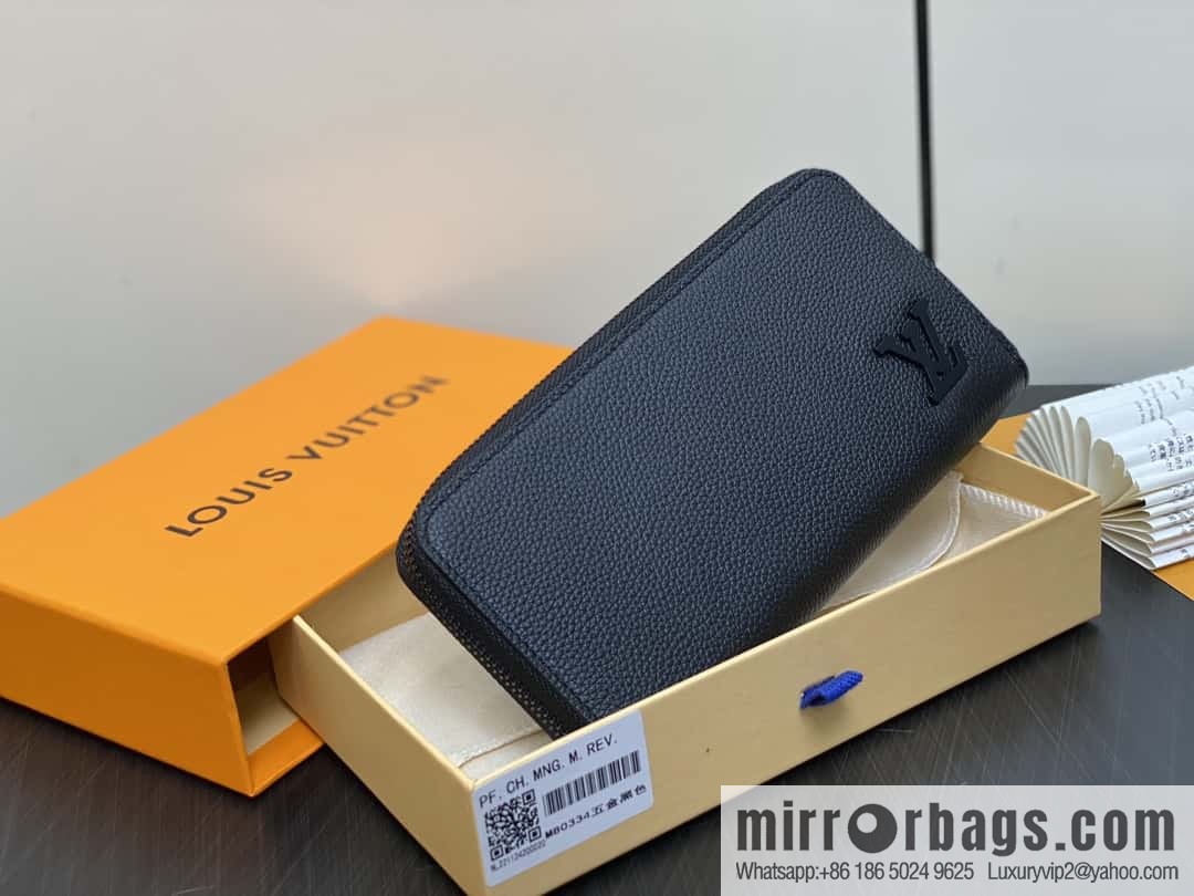 [Boutique‑grade] M80334 black, full leather single zipper wallet series, this horizontal Zippy wallet.