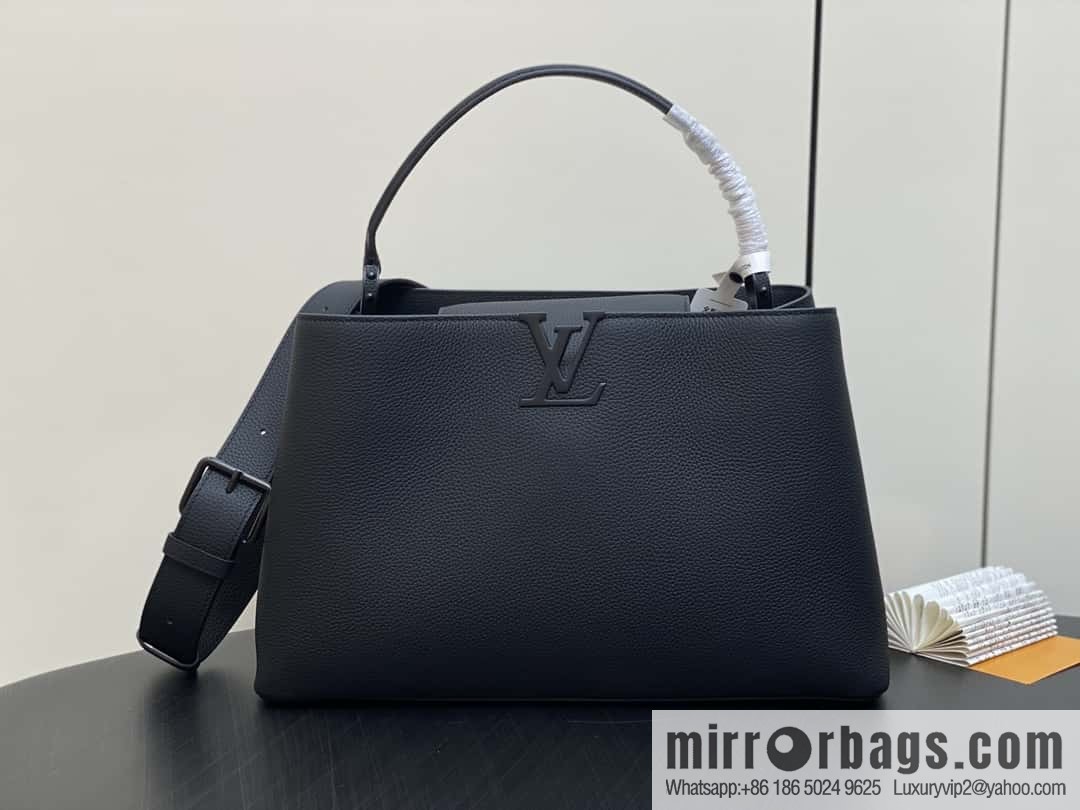 [Premium‑quality] M23955 full leather cap that English series CAPUCINES SOUPLE large handbag