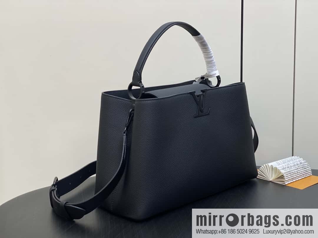 [Premium‑quality] M23955 full leather cap that English series CAPUCINES SOUPLE large handbag