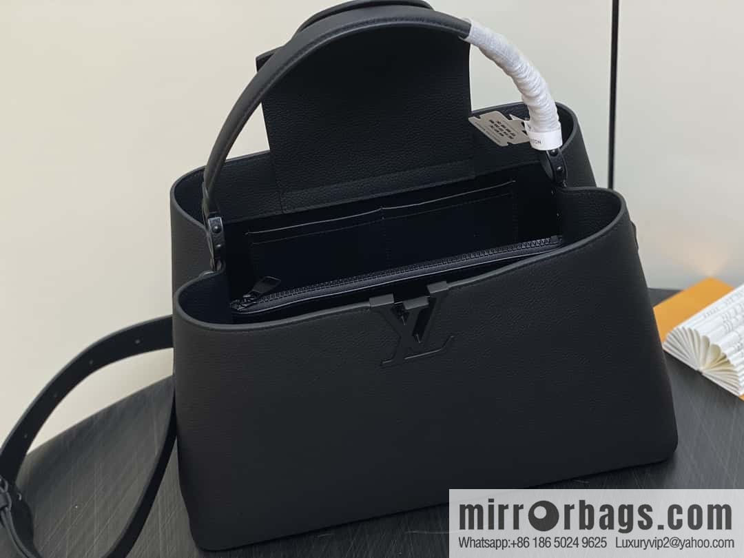 [Premium‑quality] M23955 full leather cap that English series CAPUCINES SOUPLE large handbag
