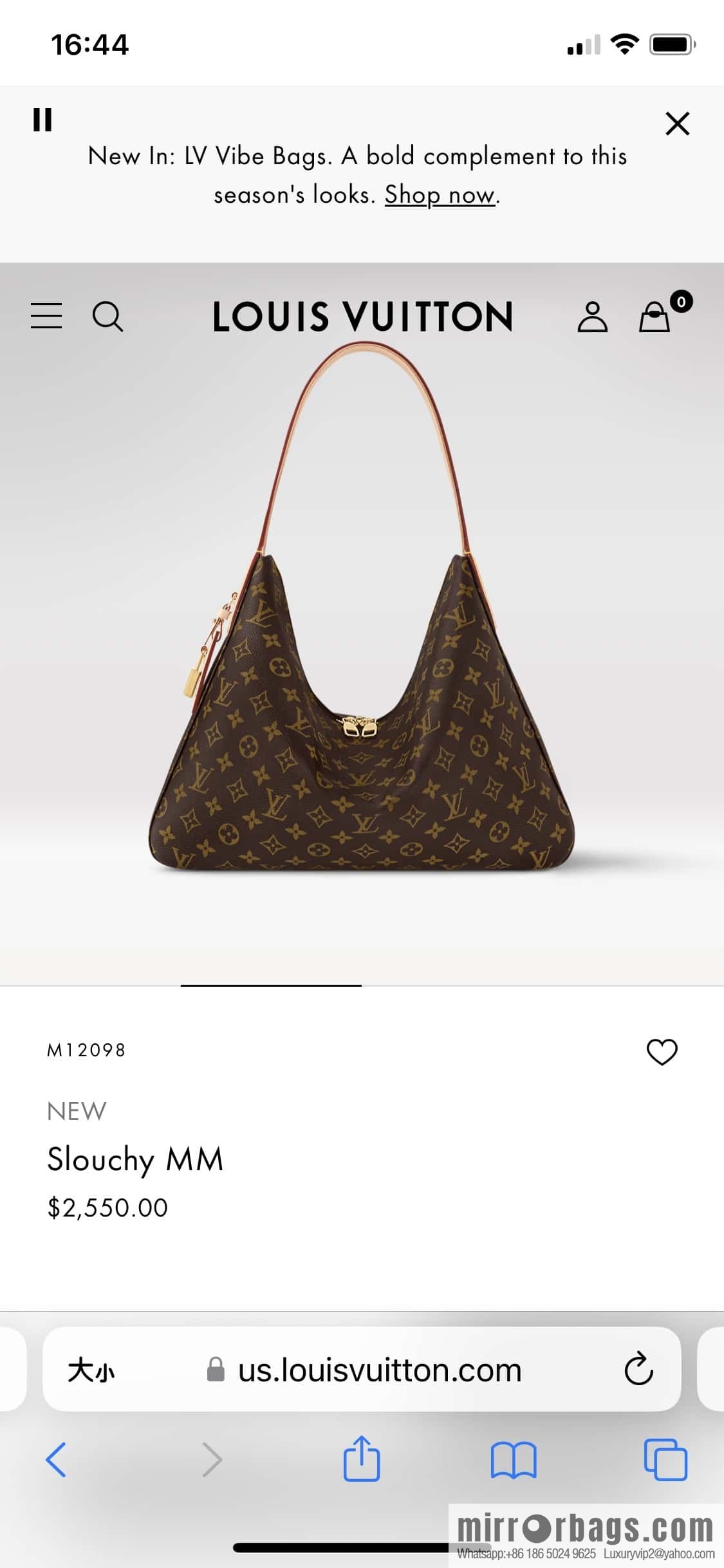 [Boutique‑grade] M12098 presbyopia, shopping bag, armpit bag series, variable size chip version NEW Slouchy MM handbag