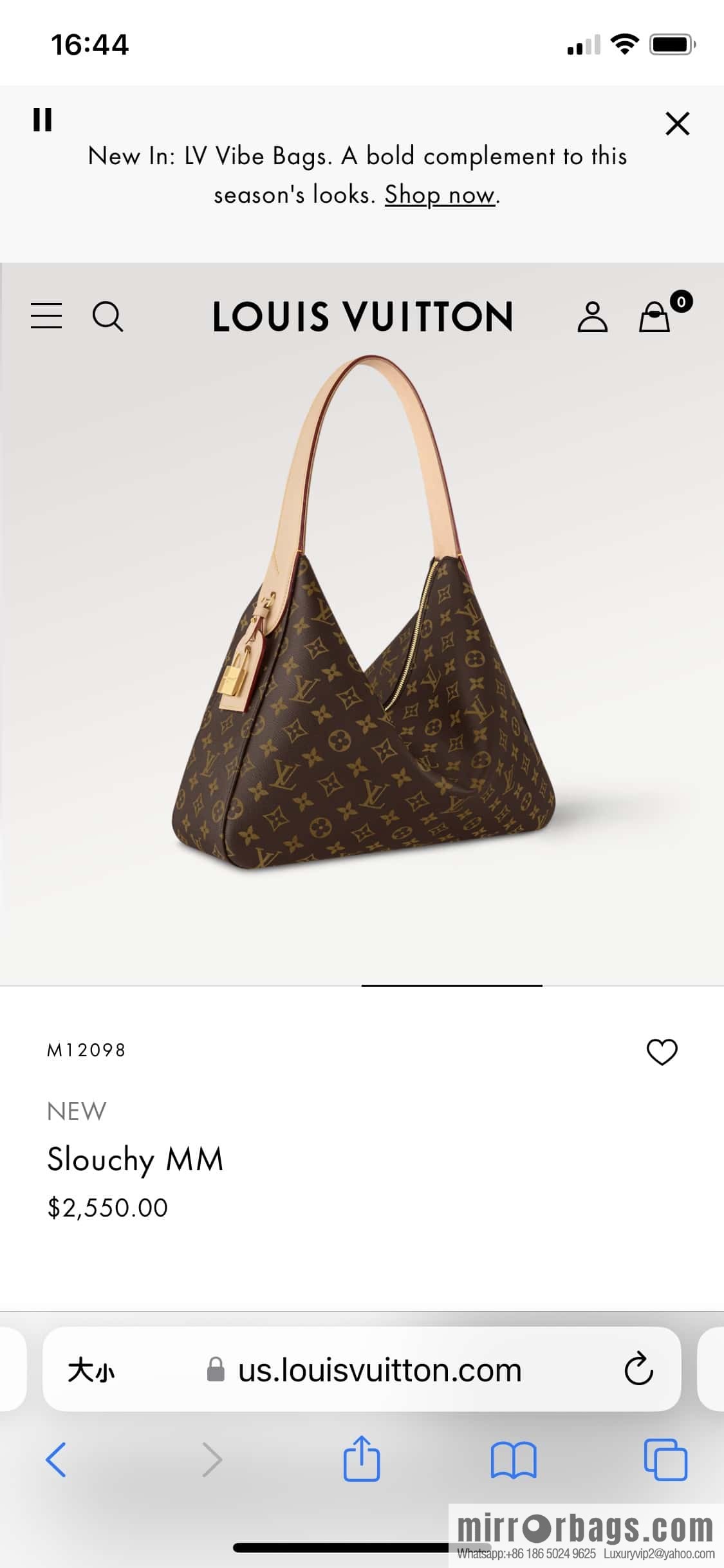 [Boutique‑grade] M12098 presbyopia, shopping bag, armpit bag series, variable size chip version NEW Slouchy MM handbag
