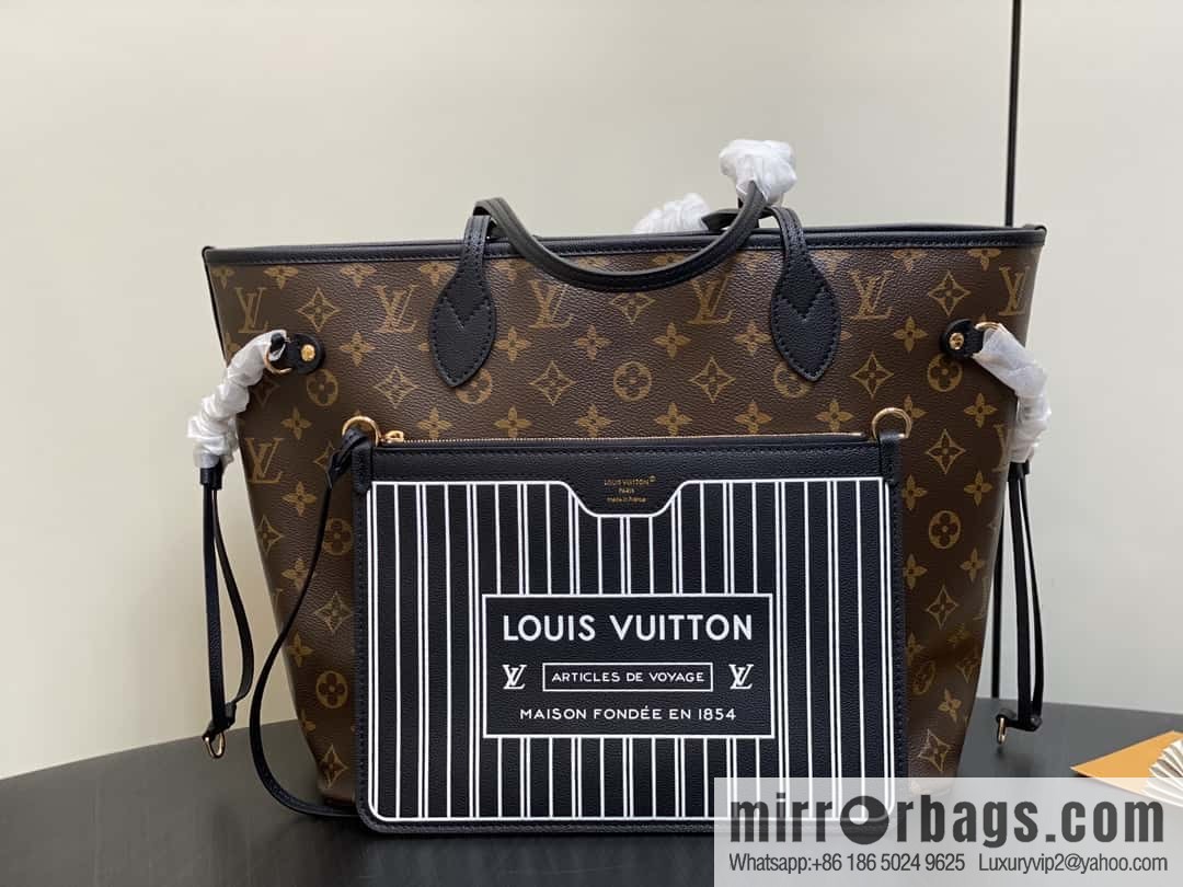 [Boutique‑grade] M11946 presbyopia/black, shopping bag series Neverfull MM handbag M12061 brown