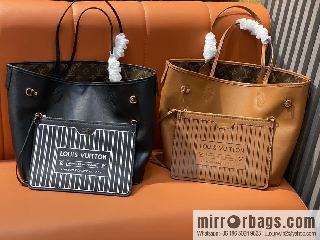 [Boutique‑grade] M11946 presbyopia/black, shopping bag series Neverfull MM handbag M12061 brown
