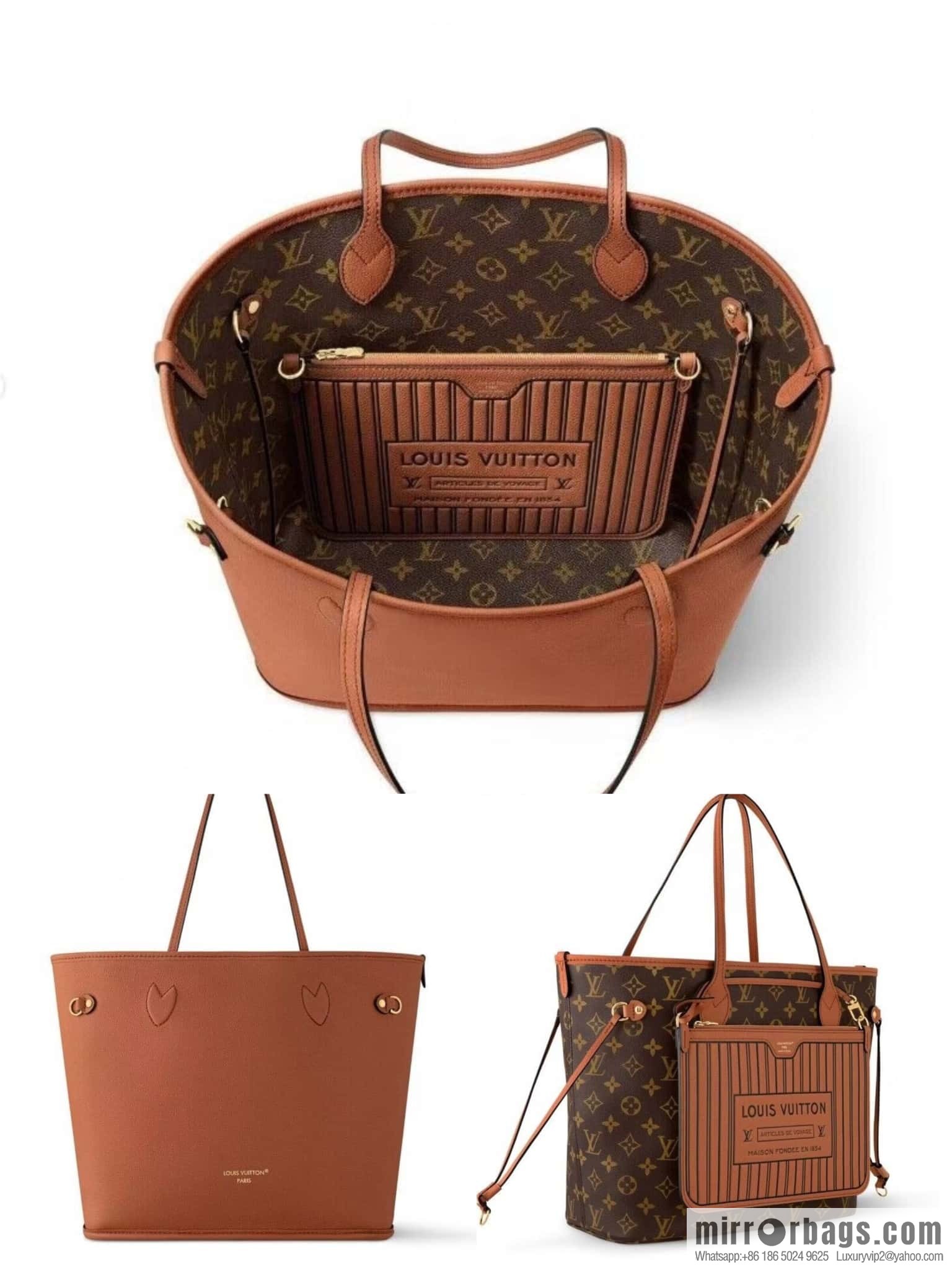 [Boutique‑grade] M11946 presbyopia/black, shopping bag series Neverfull MM handbag M12061 brown