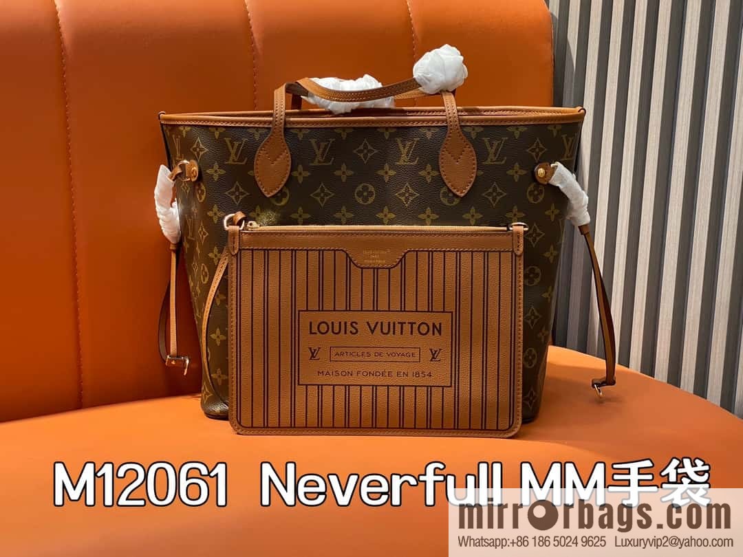 [Boutique‑grade] M11946 presbyopia/black, shopping bag series Neverfull MM handbag M12061 brown