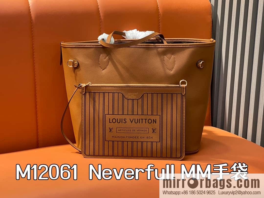 [Boutique‑grade] M11946 presbyopia/black, shopping bag series Neverfull MM handbag M12061 brown