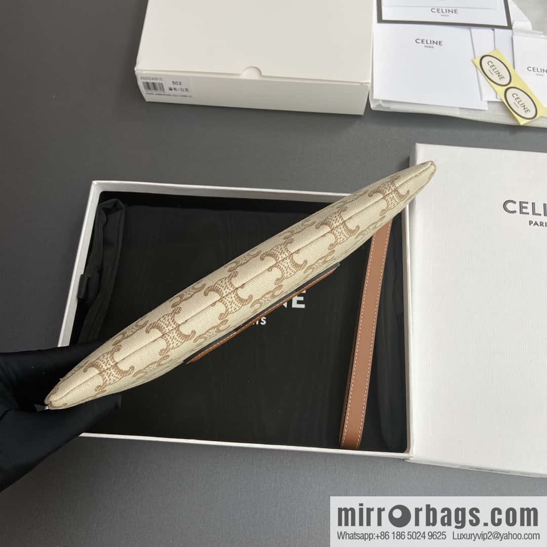CELINE TRIOMPHE Iconic Printed Clutch Bag 10J502FES.04LU 502 White Flower