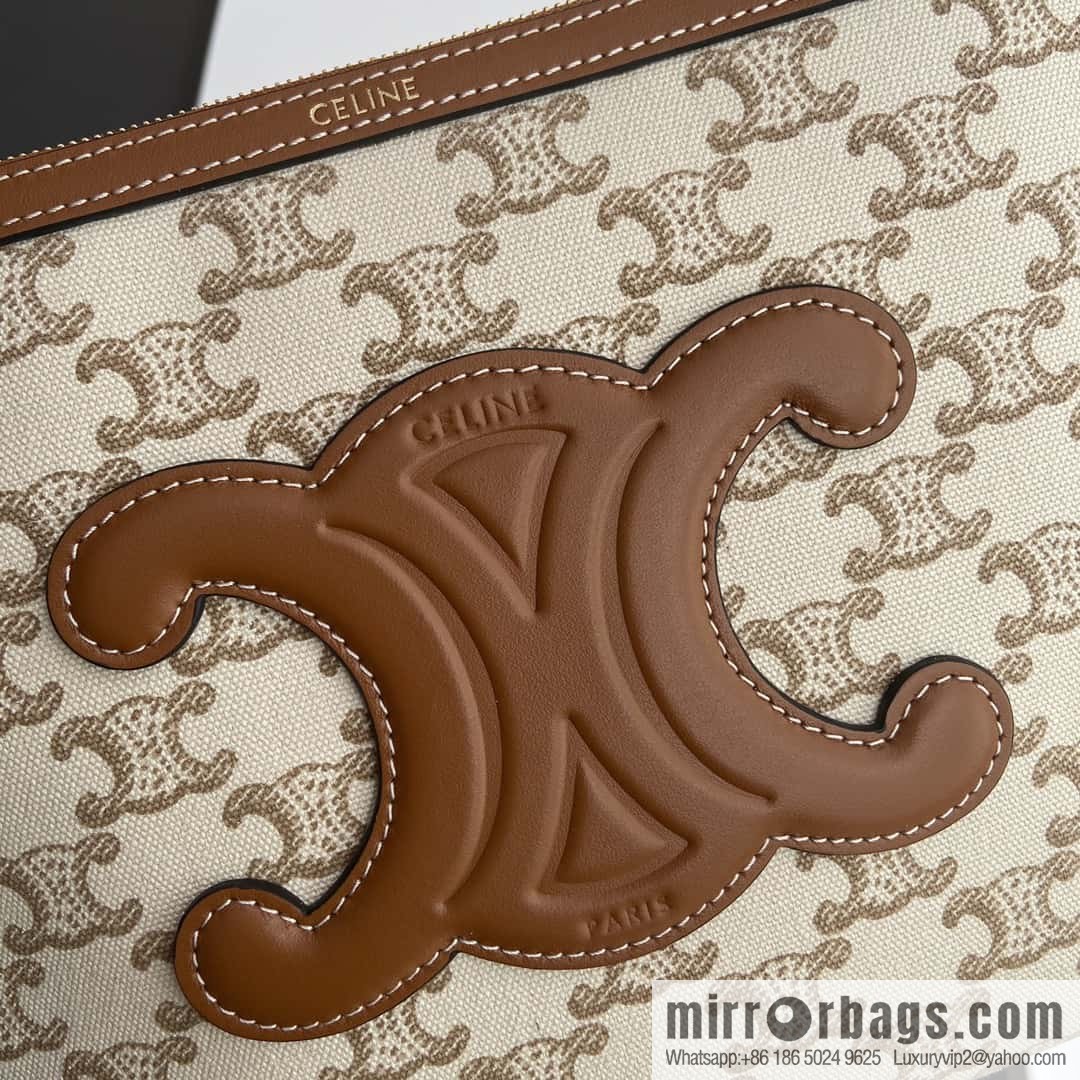 CELINE TRIOMPHE Iconic Printed Clutch Bag 10J502FES.04LU 502 White Flower