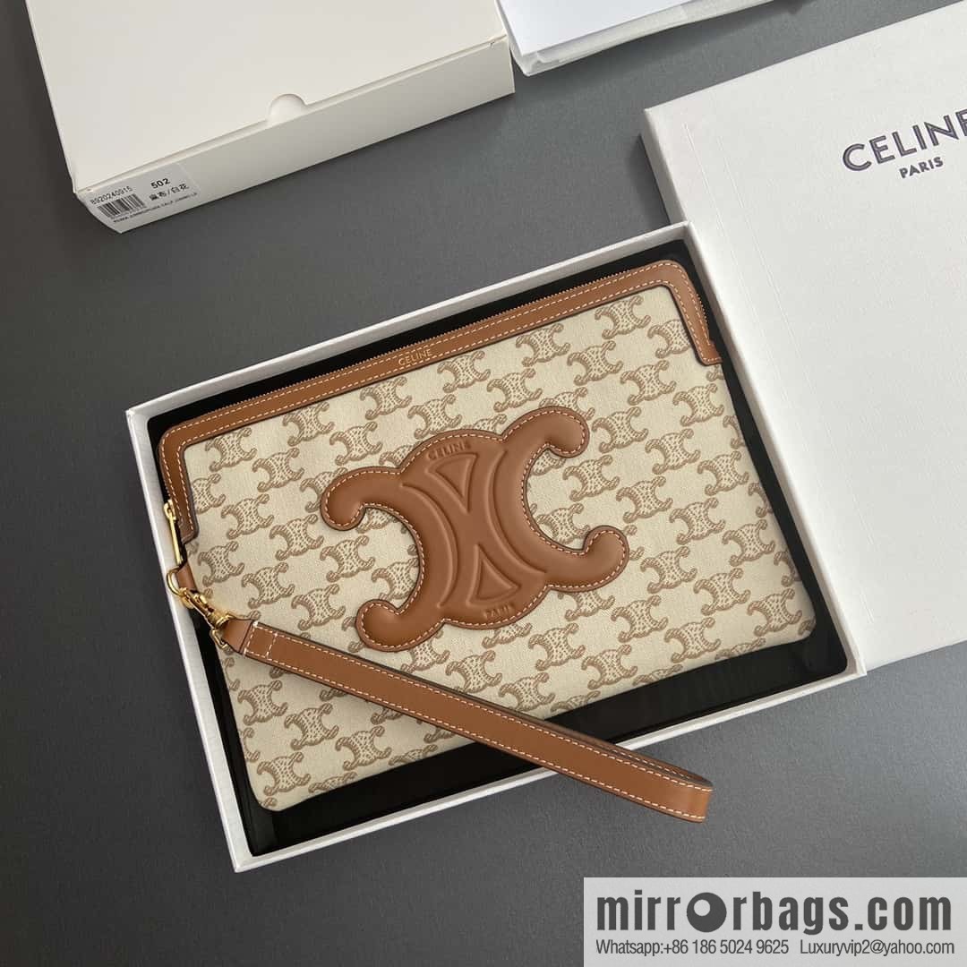 CELINE TRIOMPHE Iconic Printed Clutch Bag 10J502FES.04LU 502 White Flower
