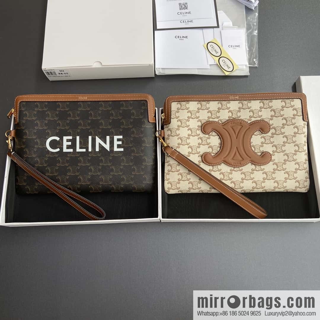 CELINE TRIOMPHE Iconic Printed Clutch Bag 10J502FES.04LU 502 White Flower