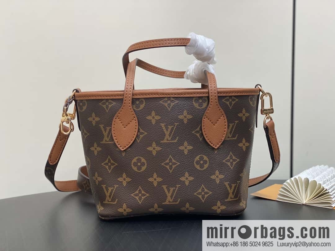[Boutique‑grade] M12066 presbyopia brown, double-sided shopping bag series Neverfull Bandoulière Inside Out BB handbag