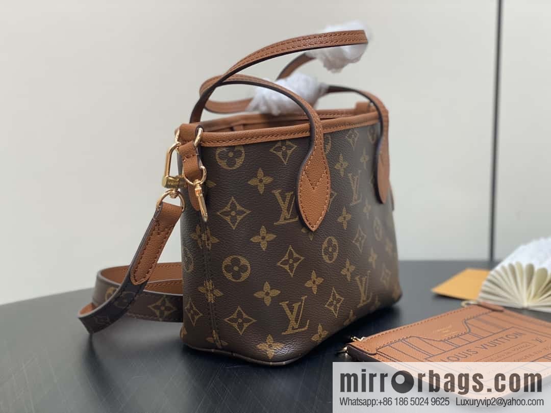 [Boutique‑grade] M12066 presbyopia brown, double-sided shopping bag series Neverfull Bandoulière Inside Out BB handbag