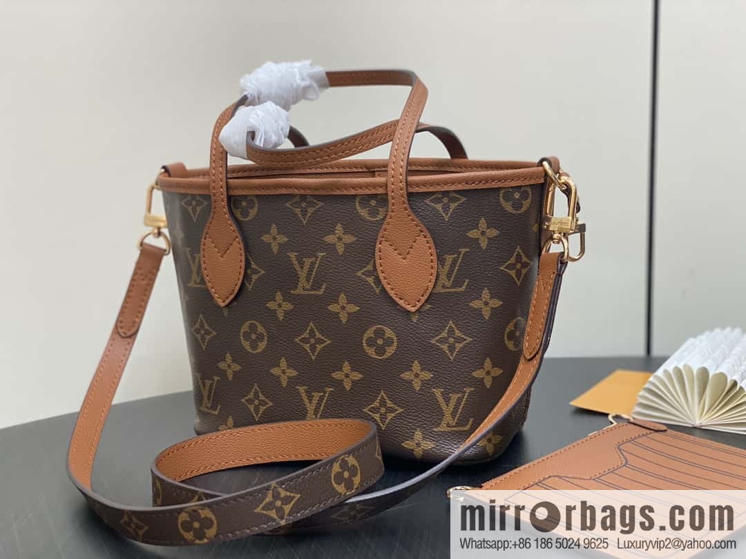 [Boutique‑grade] M12066 presbyopia brown, double-sided shopping bag series Neverfull Bandoulière Inside Out BB handbag