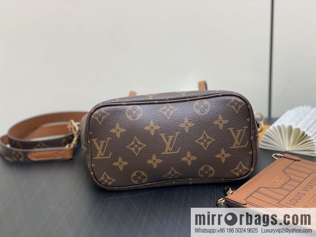 [Boutique‑grade] M12066 presbyopia brown, double-sided shopping bag series Neverfull Bandoulière Inside Out BB handbag