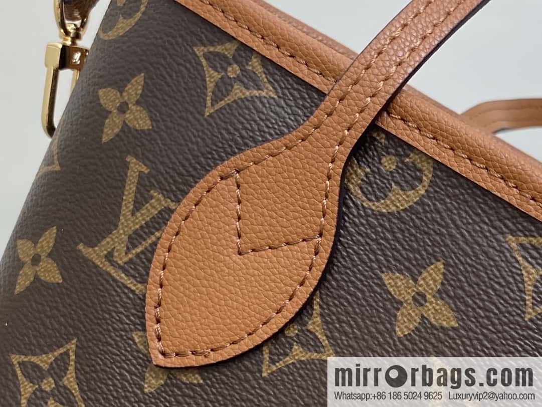 [Boutique‑grade] M12066 presbyopia brown, double-sided shopping bag series Neverfull Bandoulière Inside Out BB handbag