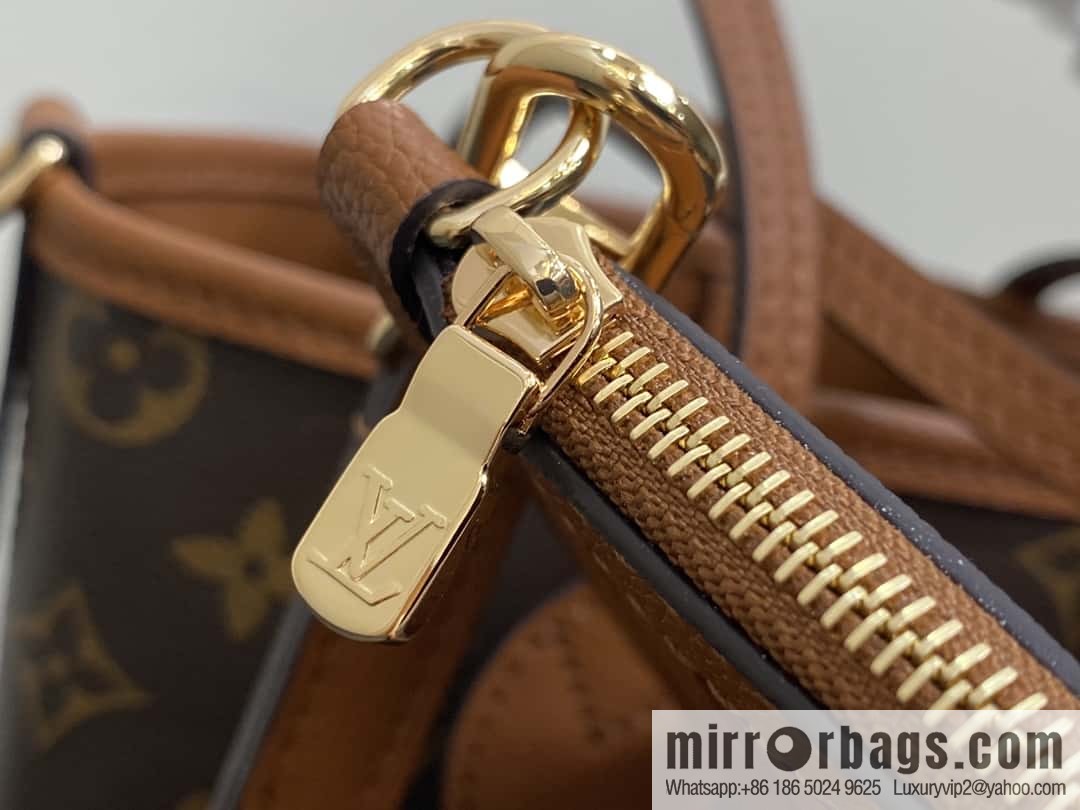 [Boutique‑grade] M12066 presbyopia brown, double-sided shopping bag series Neverfull Bandoulière Inside Out BB handbag