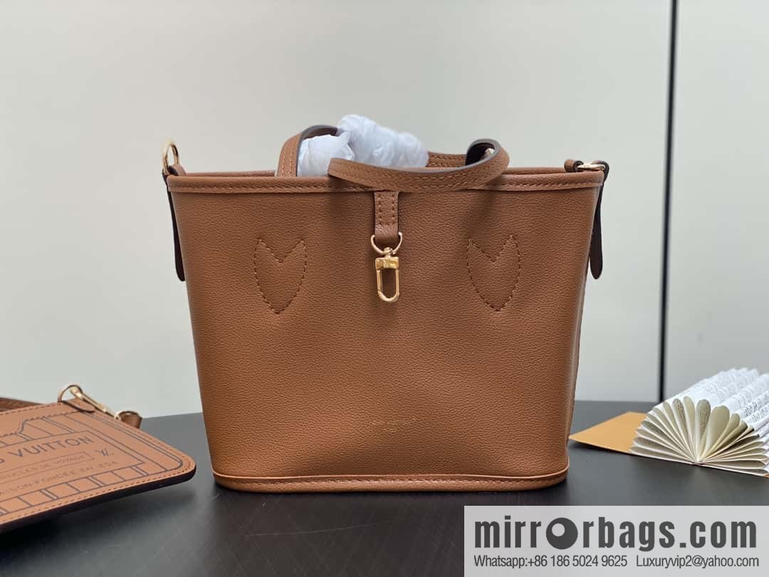 [Boutique‑grade] M12066 presbyopia brown, double-sided shopping bag series Neverfull Bandoulière Inside Out BB handbag