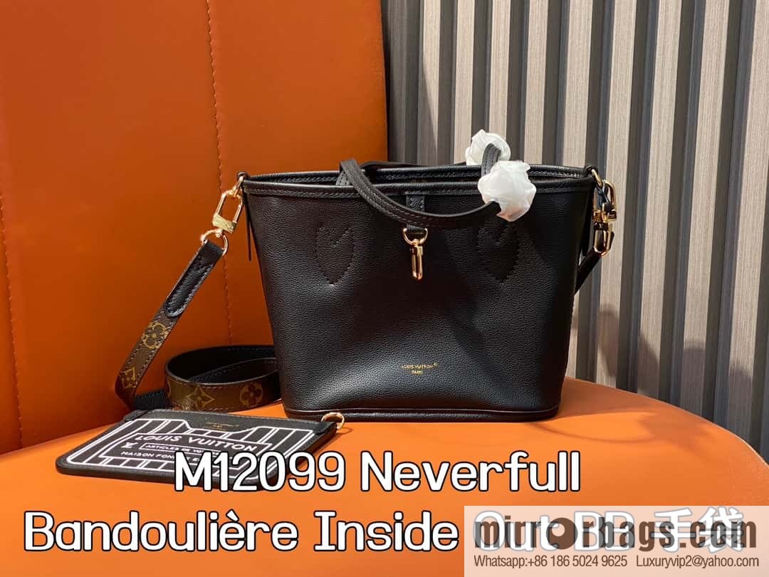 [Boutique‑grade] M12066 presbyopia brown, double-sided shopping bag series Neverfull Bandoulière Inside Out BB handbag