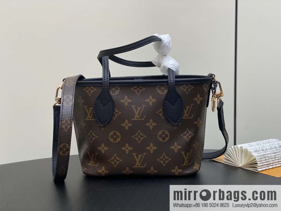 [Boutique‑grade] M12066 presbyopia brown, double-sided shopping bag series Neverfull Bandoulière Inside Out BB handbag