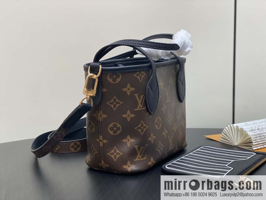 [Boutique‑grade] M12066 presbyopia brown, double-sided shopping bag series Neverfull Bandoulière Inside Out BB handbag