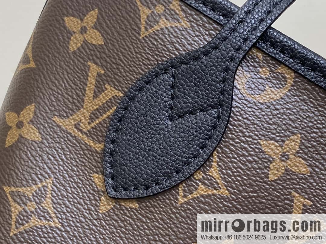 [Boutique‑grade] M12066 presbyopia brown, double-sided shopping bag series Neverfull Bandoulière Inside Out BB handbag