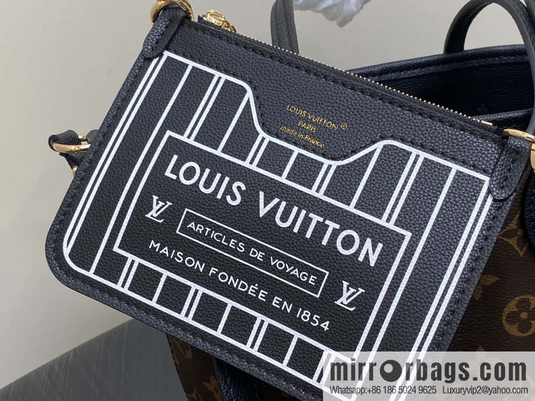 [Boutique‑grade] M12066 presbyopia brown, double-sided shopping bag series Neverfull Bandoulière Inside Out BB handbag
