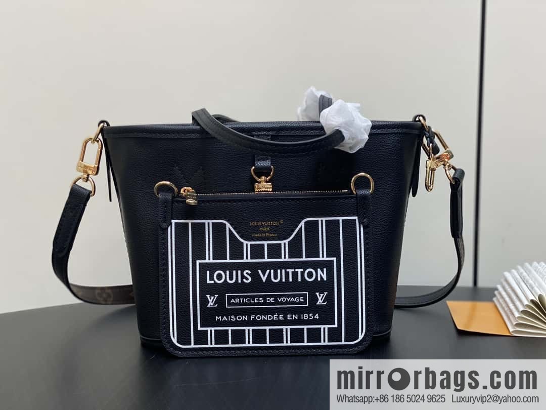 [Boutique‑grade] M12066 presbyopia brown, double-sided shopping bag series Neverfull Bandoulière Inside Out BB handbag