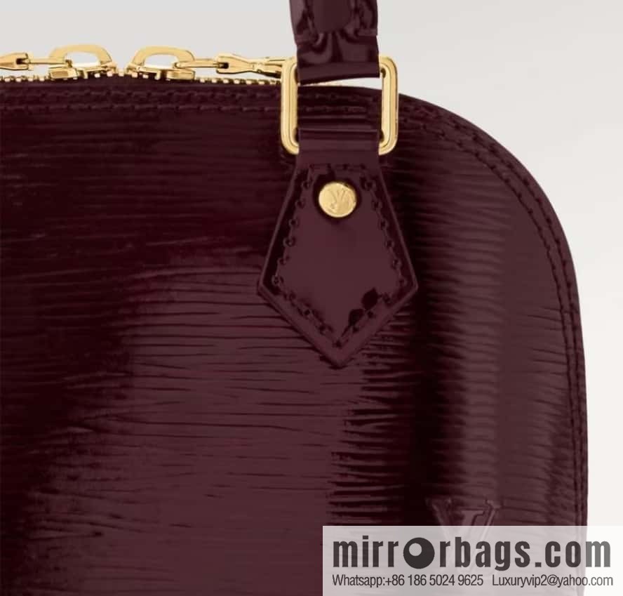 [Boutique‑grade] M81945 burgundy patent leather, patent leather shell bag series Nano Alma shell handbag M81945 83282 water ripple (mirror patent leather) classic Alma handbag