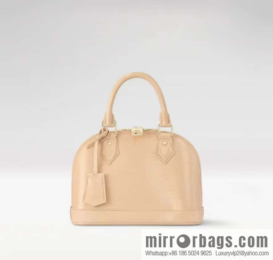 [Boutique‑grade] M40301 apricot patent leather, water ripple shell bag series Alma shell BB handbag