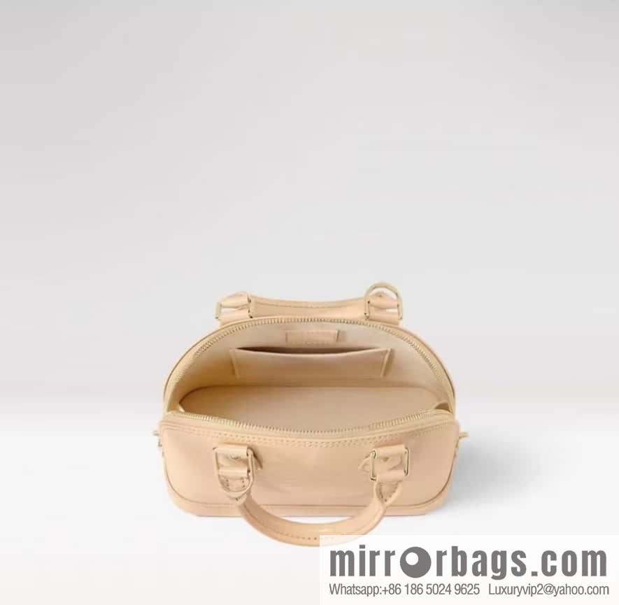 [Boutique‑grade] M40301 apricot patent leather, water ripple shell bag series Alma shell BB handbag