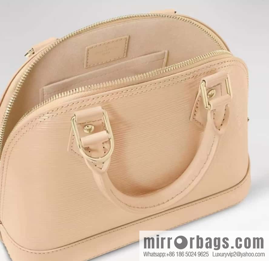 [Boutique‑grade] M40301 apricot patent leather, water ripple shell bag series Alma shell BB handbag