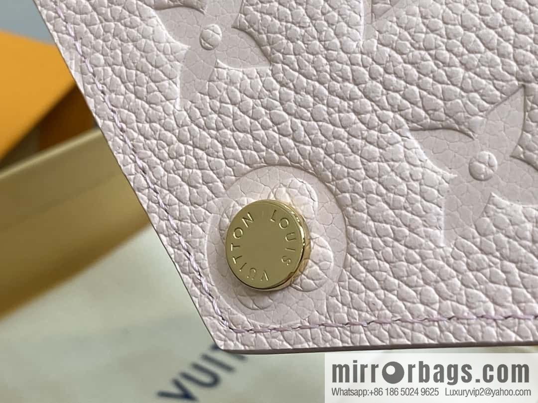 [Boutique‑grade] M83271 pink full leather, three-fold wallet series Victorine bag