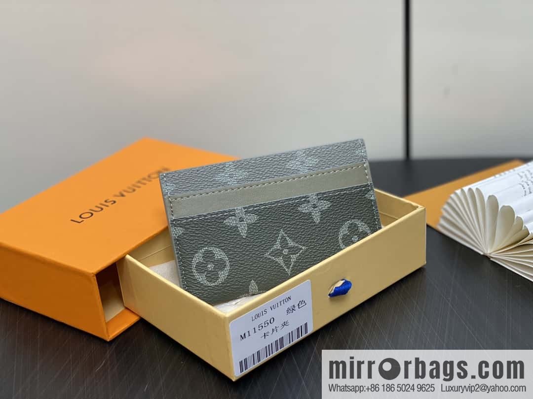 [Boutique‑grade] M11550 gray-green, card bag wallet series, card clip