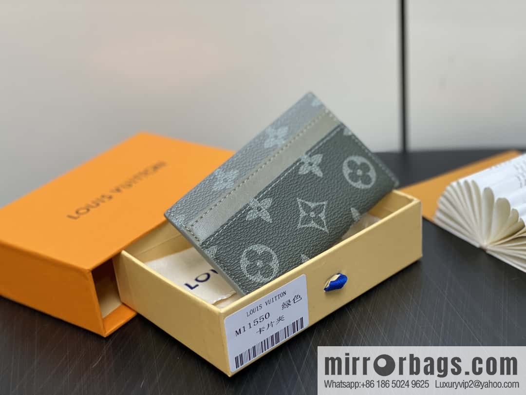 [Boutique‑grade] M11550 gray-green, card bag wallet series, card clip