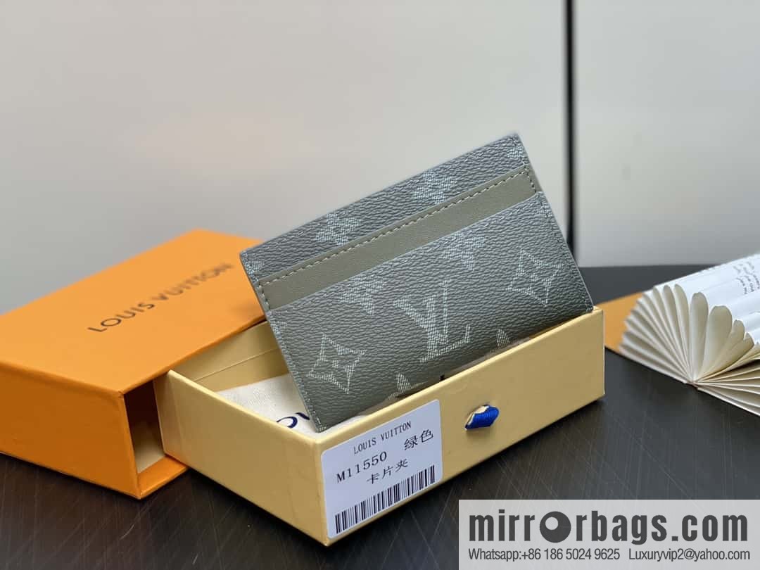 [Boutique‑grade] M11550 gray-green, card bag wallet series, card clip