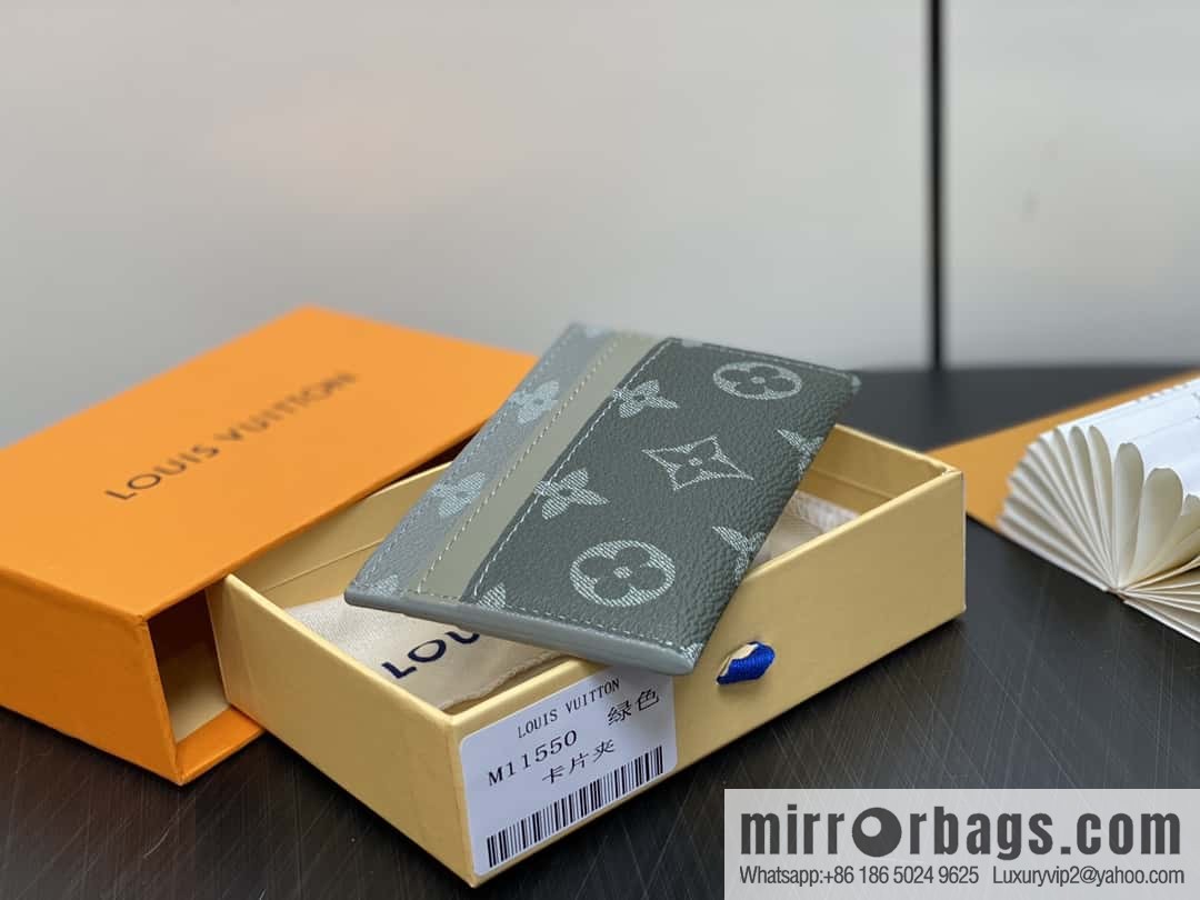 [Boutique‑grade] M11550 gray-green, card bag wallet series, card clip